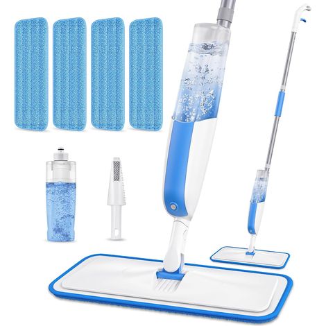 Balai Serpillère Vaporisateur Spray Mop - Balais Serpillère Nettoyer Sol Microfibre Serpillere Lave Sol avec Reservoir pour Bois Dur, Stratifié, Vinyle, Bois, Céramique (1/5)