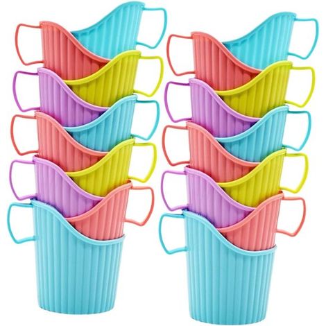 Portabicchieri, 20 pezzi. In plastica resistente al calore, impilabili, ideali per festival e campeggio, per bicchieri usa e getta. Multifunzionali per ufficio e casa. (1/5)