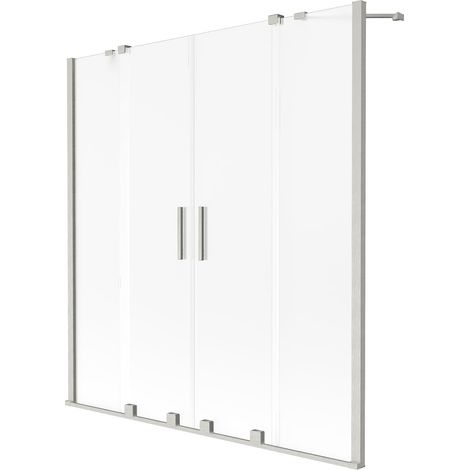 Mexen Velar Duo mampara de bañera corredera de 2 hojas 150 x 150 cm, escarcha, níquel cepillado - 896-150-000-32-97 (1/2)