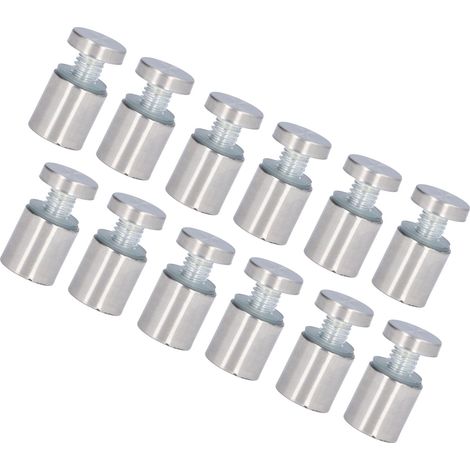 Kit de 12 vis d'entretoise en acier inoxydable 19 x 25 mm pour fixation murale publicitaire