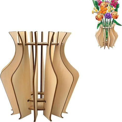 Vase en Bois 20 cm H Vase Decoratif Décoration Salon de Style Minimaliste bohémien Moderne pour Les Fleurs Fraîches et Séchées Cadeau pour Les Amateurs de Fleurs (1/5)