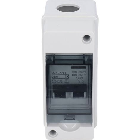 Disjoncteur miniature DC 2P 25A DC12V-400V AC90-400V Interrupteur de déconnexion IP65 étanche pour système solaire PV (1/5)