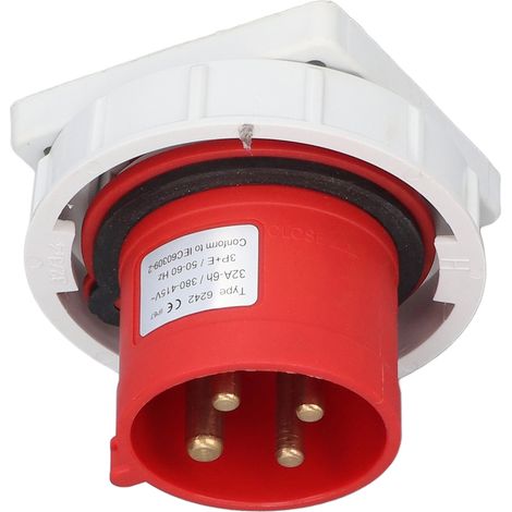 Connecteur Industriel Étanche 4 Broches Laiton Nylon 32A AC 380-415V Prise Avion 3P+T (1/5)