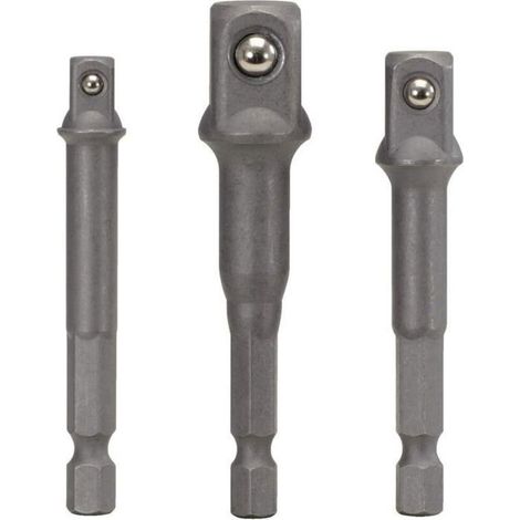 Adaptateurs porte-douilles - Jeu de 3 adaptateurs - Hexagonal 6 pans - Tailles 1/4", 3/8", 1/2" SANPIE (1/4)
