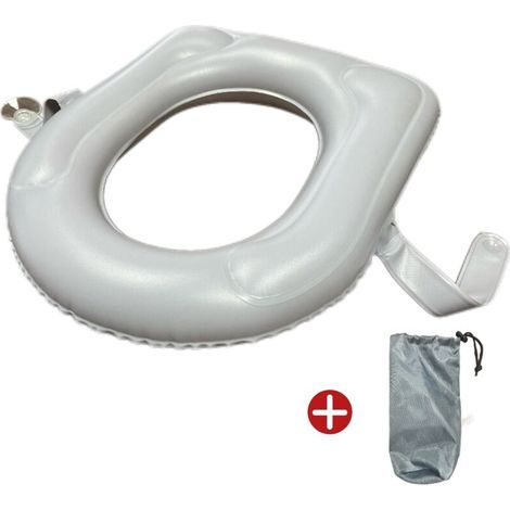 Coussins Gonflables, Housse de Siège de Toilette réglable en Hauteur, pour Le Soulagement de la Douleur, Adapté pour Chaise de Toilette ou Fauteuil Roulant, Gris (1/5)