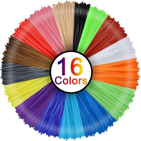 Assortiment de filaments PLA pour stylo 3 D dans 16 couleurs différentes Longueur 5 m Diamètre 1,75 mm (1/5)