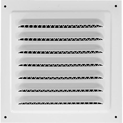 Grilles de ventilation carrées en aluminium pour grenier, mur, remise, porte extérieure, maison, loft, garage, plafond, 15 x 15 cm, blanc (1/5)