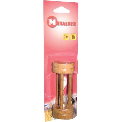 Metaltex Sanduhr aus Holz braun 3 Minuten 10 cm