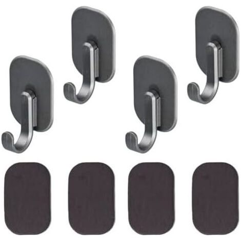 Set mit 4 extra starken Magnethaken für Whiteboards, Kühlschränke, Aktenschränke und mehr, rutschfestes Design, schwarz - (1/5)