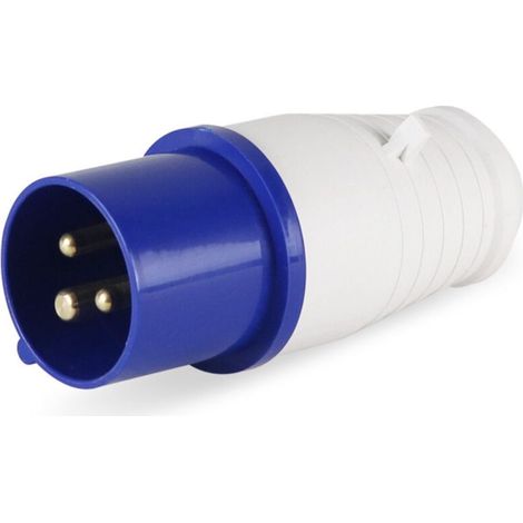 Fiche mâle industrielle, IEC, 16A, 2P+T, 220V, IP44 (1/4)