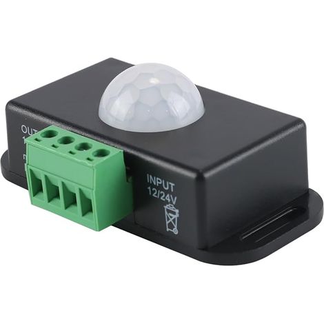 12V/24V PIR-Infrarot-LED-Dimmerschalter mit Bewegungserkennung und automatischer Steuerung für LED-Streifen – Schwarz (1/5)
