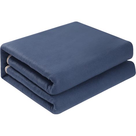 Manta eléctrica lavable, manta polar grande, cubrecolchón calefactable con diferentes niveles de calor, ideal para casa o oficina, color azul