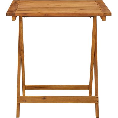 INLIFE Table pliable de jardin 70x70x75 cm Bois d'acacia massif (1/6)