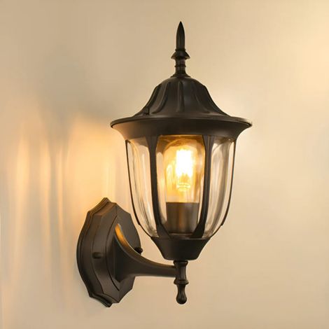 Irovami Petite applique murale pour salle de spectacle - Applique murale extérieure étanche en aluminium noir avec source lumineuse