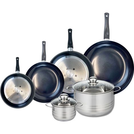 Ensemble de 4 Poêles de cuisson 20, 24, 28 et 32 cm et 2 faitouts 14 et 24 cm Elo Prima Brillant (1/5)