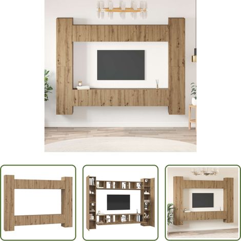 Rangement salon -  Ensemble meuble TV 10 pcs Chêne artisanal 30,5 x 30 x 90 cm (1/5)