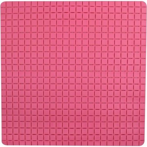 Tapis Fond de douche antidérapant Caoutchouc QUADRO 54x54cm Rose Fuschia MSV