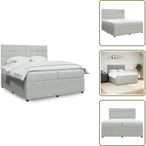 Sommier à lattes de lit et matelas Gris clair 200x200cm Velours - Sommier À Lattes De Lit - Sommiers À Lattes De Lit - Lit - Meuble De Chambre À Coucher (1/5)
