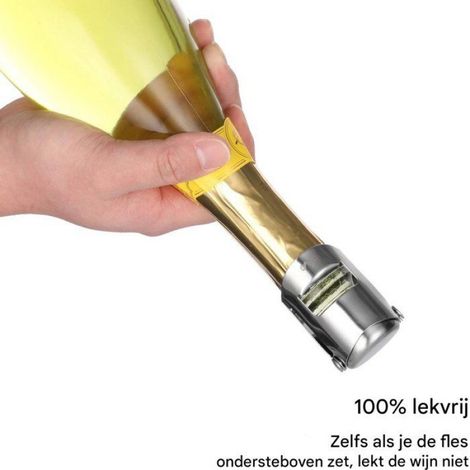 Bouchons Champagne Inox Étanches, Lot De 4, Fermeture À Levier, Réutilisables, Pour Bouteilles De Vin Pétillant Prosecco Cava (1/4)