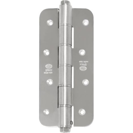 Charnière double action 180 x 80 x 3 mm Côtes rondes Réglage de la puissance de fermeture Fixation de portes fermes Portes avec épaisseur maximale de 35 mm Acier inoxydable 18/8 mat (1/3)