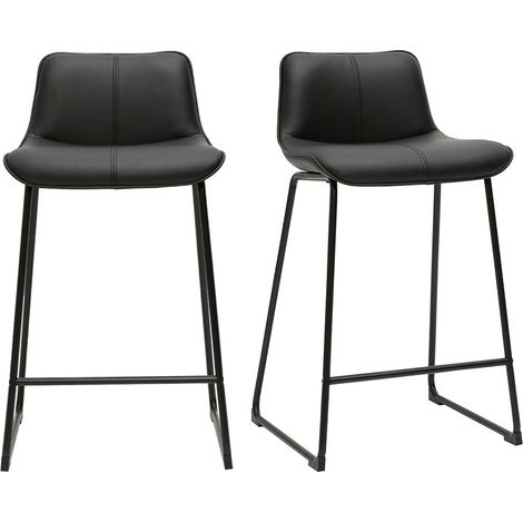 Schwarze Barhocker aus Metall H65 cm (2er-Set) BOOST