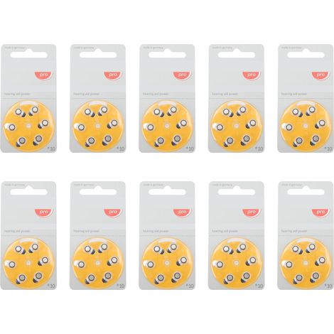 60pcs Piles Zinc Air Longue Durée pour Appareil Auditif ITC E10 - Batterie Puissance Sonore (1/5)