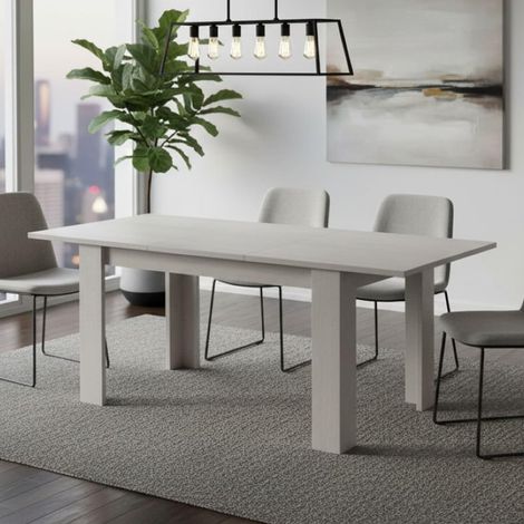 Table de salle à manger extensible, Console extensible, Table moderne avec rallonge, 160 / 220x88h80 cm, Couleur blanc (1/5)
