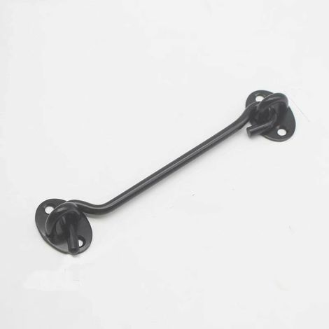 SEPSHA 2 Pièces Crochet de Cabine Oeil Porte Loquet en Acier Inoxydable avec Vis 6 Pouces pour Les Portes de Garage de Porte de Hangar - Noir (1/5)