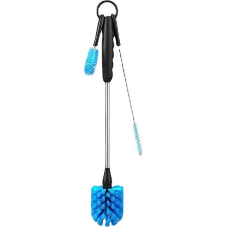 Goupillon pour biberon - 3 pièces - Goupillon pour biberon - Brosse de nettoyage - Brosses multifonctions - Longue brosse pour biberon - Sans rayures ni BPA - Blauw - Accessoires pour biberons (1/5)