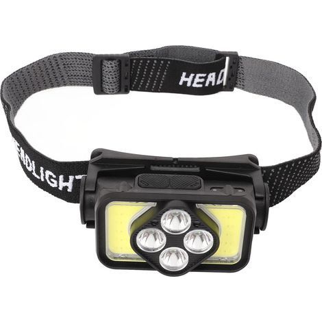 Mini lampe frontale étanche IPX4, lampe frontale COB, phare extérieur avec capteur de mouvement réglable à 120 degrés, pour pêche/camping/réparations/utilisation d'urgence (K363) (1/5)