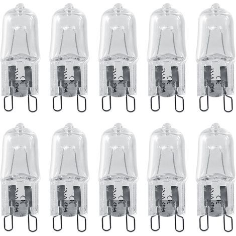 Lot 10 ampoules halogène G9 – 120V 40W – blanc chaud – remplacement – maison (1/5)