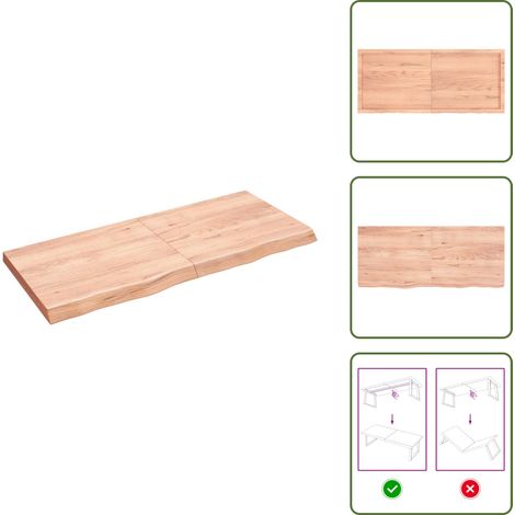 Étagère murale marron clair bois chêne massif traité - Meuble Mural - Étagère Murale - Étagère Rustique - Étagère Décorative - Rangement Mural