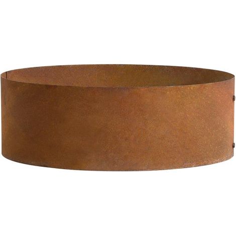 Estexo – Carré potager en acier Corten – Hauteur 20 cm – Diamètre 80 cm – Épaisseur 1,5 mm – Sans base pour sol solide