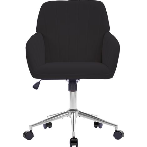 Silla de oficina giratoria ergonómica regulable en altura de terciopelo negro HOMVRA (1/5)