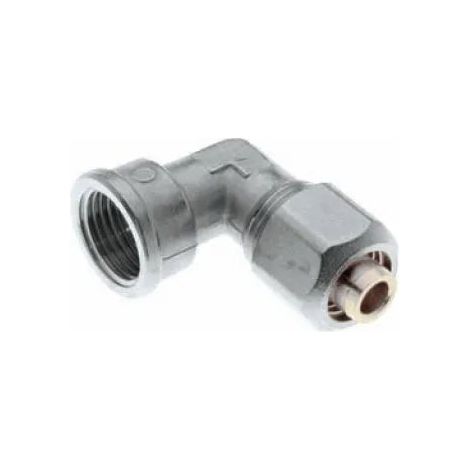 Gomito/Raccordo Curvo Femmina 1/2" Ø16 Multistrato A Stringere Completo Di Kit