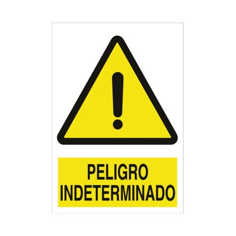 Señal adhesiva Peligro indeterminado en poliestireno para advertencia general                                                   Poliestireno       210X148 mm (1/2)