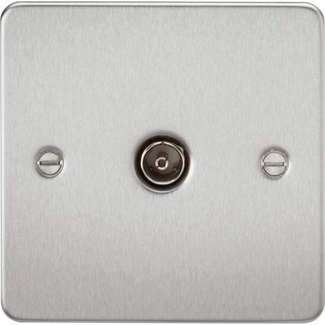 Knightsbridge FP0100BC FP0100 FPAV0100BC - Presa TV 1G (non isolata), cromo spazzolato, 230 V