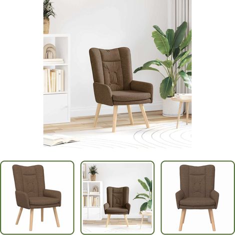 vidaXL sillón Marrón 63 x 67 x 94 cm Tela y contrachapado (1/5)