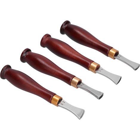 Kit de coupe cuir professionnel 4 pièces avec manche en bois pour artisanat et travail du cuir (1/5)