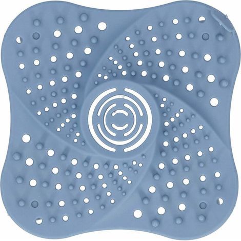 Salle de Bain Silicone Couverture de Drain de Sol Plat Attrape-Cheveux Bouchon Anti-Blocage évier égout Filtre Cuisine système de Drainage Accessoire Bleu (1/5)