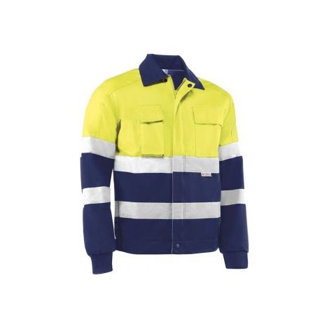 HV746BC/3XL CHAQUETA MULTIBOLSILLOS 60% ALGUANTE / 40% POL. 240 GR./MÂ². BANDAS REFLECTANTES. - JUBA
