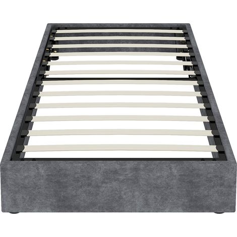 GagaCadre de lit 90x200 cm gris velours hollandais vérin gaz (1/5)