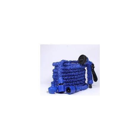 Tuyau d'arrosage extensible de 7,5 m/25 pi, tuyau flexible rétractable avec raccords et pistolet de pulvérisation à 7 fonctions pour l'irrigation et le nettoyage du jardin (7,5 m)