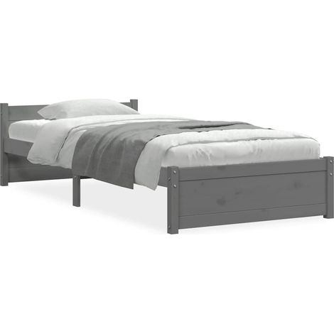 Maison Exclusive - Massivholzbett Grau 75x190 cm