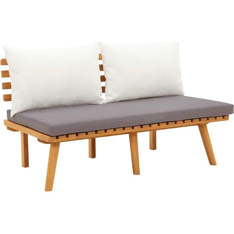Banc de jardin, Banc d'extérieur, Banquette moderne avec coussins 115 cm Bois solide d'acacia NKK72875 (1/5)