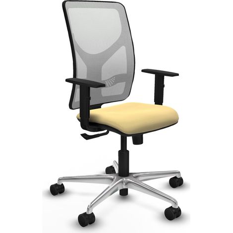 Silla de oficina piqueras y crespo Motilla crema cuero sintético (1/2)