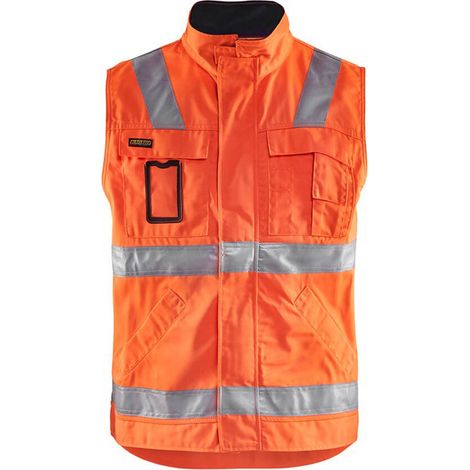 Gilet da lavoro senza maniche ad alta visibilità 8505 - Arancione fluorescente/Marine XXXL (1/4)