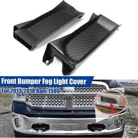 1 pair of 68196984AA CH1037112 fog light grilles for 13-18 Ram 1500 (1/4)