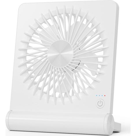 Petit ventilateur de bureau, ventilateur USB rechargeable à piles, ultra silencieux, vent fort, 3 vitesses (1/5)