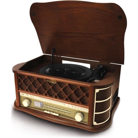 Platine rétro - SENCOR - STT 016 - 6 W - Lecteur CD/cassettes - USB - Marron (1/3)